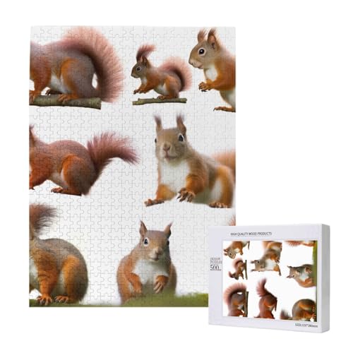 Niedliches Eichhörnchen gedrucktes Puzzle mit Aufbewahrungsbox, Holzpuzzle für Erwachsene und Kinder, 500 Teile Familienspaß, dekoratives Spiel Niedliches Eichhörnchen gedrucktes Puzzle mit Aufbewahrungsbox, Holzpuzzle für Erwachsene und Kinder, 500 Teile Familienspaß, dekoratives Spiel von WPUTY