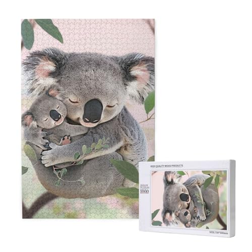 Niedliches Koala-Mom- und Baby-Puzzle mit Aufbewahrungsbox, Holzpuzzle für Erwachsene und Kinder, 1000 Teile Familienspaß, dekoratives Spiel Niedliches Koala-Mom- und Baby-Puzzle mit Aufbewahrungsbox, Holzpuzzle für Erwachsene und Kinder, 1000 Teile Familienspaß, dekoratives Spiel von WPUTY