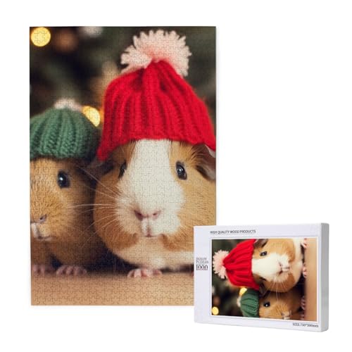 Niedliches Meerschweinchen mit Hut, gedrucktes Puzzle mit Aufbewahrungsbox, Holzpuzzle für Erwachsene und Kinder, 1000 Teile, Familienspaß, dekoratives Spiel Niedliches Meerschweinchen mit Hut, gedrucktes Puzzle mit Aufbewahrungsbox, Holzpuzzle für Erwachsene und Kinder, 1000 Teile, Familienspaß, dekoratives Spiel von WPUTY