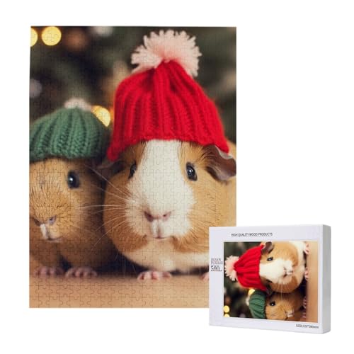 Niedliches Meerschweinchen mit Hut, gedrucktes Puzzle mit Aufbewahrungsbox, Holzpuzzle für Erwachsene und Kinder, 500 Teile, Familienspaß, dekoratives Spiel Niedliches Meerschweinchen mit Hut, gedrucktes Puzzle mit Aufbewahrungsbox, Holzpuzzle für Erwachsene und Kinder, 500 Teile, Familienspaß, dekoratives Spiel von WPUTY