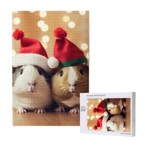Niedliches Meerschweinchen mit Weihnachtsmütze, bedrucktes Puzzle mit Aufbewahrungsbox, Holzpuzzle für Erwachsene und Kinder, 1000 Teile, Familienspaß, dekoratives Spiel Niedliches Meerschweinchen mit Weihnachtsmütze, bedrucktes Puzzle mit Aufbewahrungsbox, Holzpuzzle für Erwachsene und Kinder, 1000 Teile, Familienspaß, dekoratives Spiel von WPUTY