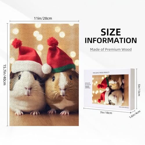 Niedliches Meerschweinchen mit Weihnachtsmütze, bedrucktes Puzzle mit Aufbewahrungsbox, Holzpuzzle für Erwachsene und Kinder, 300 Teile, Familienspaß, dekoratives Spiel Niedliches Meerschweinchen mit Weihnachtsmütze, bedrucktes Puzzle mit Aufbewahrungsbox, Holzpuzzle für Erwachsene und Kinder, 300 Teile, Familienspaß, dekoratives Spiel von WPUTY