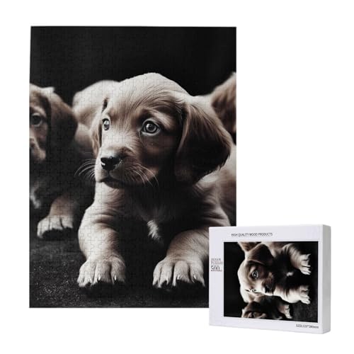 Niedliches Welpen-Hunde-Puzzle mit Aufbewahrungsbox, Holzpuzzle für Erwachsene und Kinder, 500 Teile, Familienspaß, dekoratives Spiel Niedliches Welpen-Hunde-Puzzle mit Aufbewahrungsbox, Holzpuzzle für Erwachsene und Kinder, 500 Teile, Familienspaß, dekoratives Spiel von WPUTY