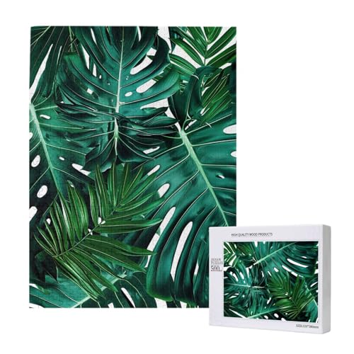 Niedliches grünes Palmblatt-Puzzle mit Aufbewahrungsbox, Holzpuzzle für Erwachsene und Kinder, 500 Teile, Familienspaß, dekoratives Spiel Niedliches grünes Palmblatt-Puzzle mit Aufbewahrungsbox, Holzpuzzle für Erwachsene und Kinder, 500 Teile, Familienspaß, dekoratives Spiel von WPUTY