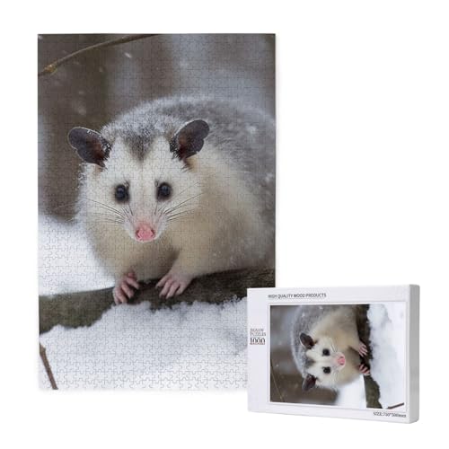 Opossum In Snow Printed Jigsaw Puzzle with Storage Box, Wooden Puzzle for Adults and Kids, 1000 Pieces Family Fun Decorative Game Opossum In Snow Printed Jigsaw Puzzle with Storage Box, Wooden Puzzle for Adults and Kids, 1000 Pieces Family Fun Decorative Game von WPUTY