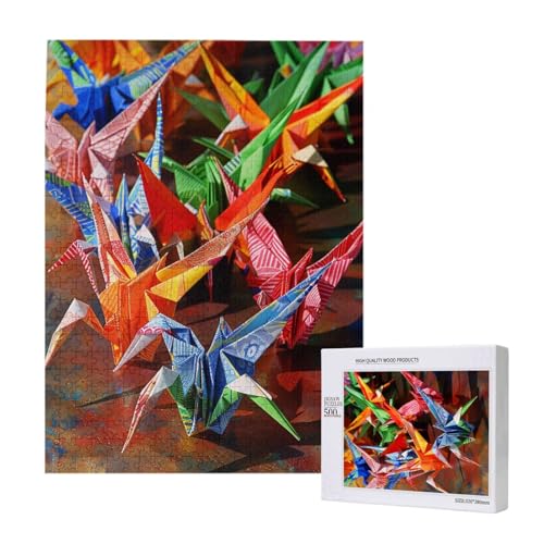 Origami Paper Cranes Printed Jigsaw Puzzle with Storage Box, Wooden Puzzle for Adults and Kids, 500 Pieces Family Fun Decorative Game Origami Paper Cranes Printed Jigsaw Puzzle with Storage Box, Wooden Puzzle for Adults and Kids, 500 Pieces Family Fun Decorative Game von WPUTY