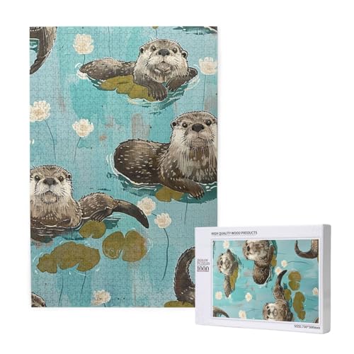 Otters Printed Jigsaw Puzzle with Storage Box, Wooden Puzzle for Adults and Kids, 1000 Pieces Family Fun Decorative Game Otters Printed Jigsaw Puzzle with Storage Box, Wooden Puzzle for Adults and Kids, 1000 Pieces Family Fun Decorative Game von WPUTY