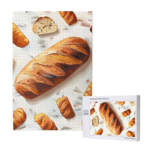 Painted Bread Printed Jigsaw Puzzle with Storage Box, Wooden Puzzle for Adults and Kids, 1000 Pieces Family Fun Decorative Game Painted Bread Printed Jigsaw Puzzle with Storage Box, Wooden Puzzle for Adults and Kids, 1000 Pieces Family Fun Decorative Game von WPUTY