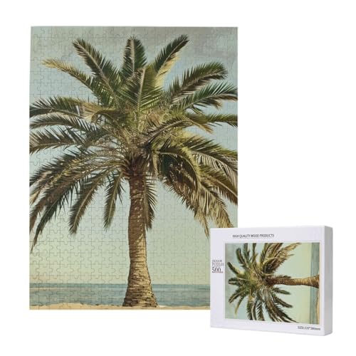 Palme Tropisches gedrucktes Puzzle mit Aufbewahrungsbox, Holzpuzzle für Erwachsene und Kinder, 500 Teile Familienspaß, dekoratives Spiel Palme Tropisches gedrucktes Puzzle mit Aufbewahrungsbox, Holzpuzzle für Erwachsene und Kinder, 500 Teile Familienspaß, dekoratives Spiel von WPUTY