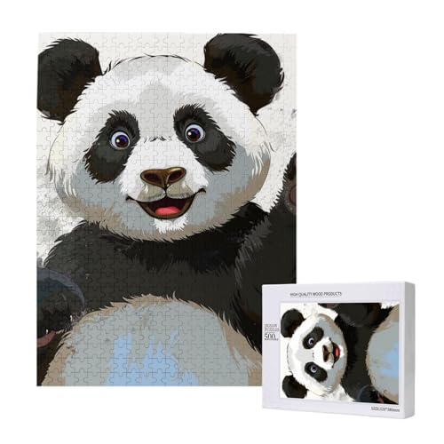 Panda Art Printed Jigsaw Puzzle with Storage Box, Wooden Puzzle for Adults and Kids, 500 Pieces Family Fun Decorative Game Panda Art Printed Jigsaw Puzzle with Storage Box, Wooden Puzzle for Adults and Kids, 500 Pieces Family Fun Decorative Game von WPUTY