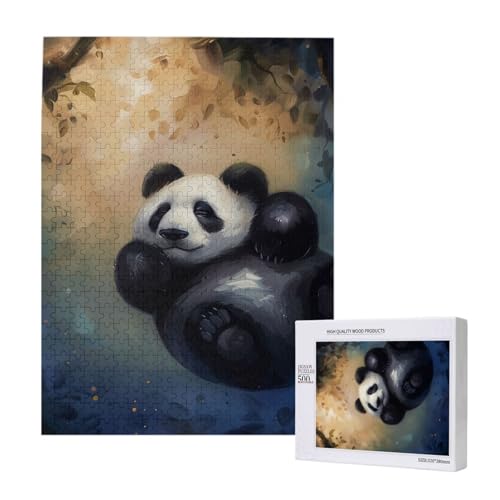 Panda Printed Jigsaw Puzzle with Storage Box, Wooden Puzzle for Adults and Kids, 500 Pieces Family Fun Decorative Game Panda Printed Jigsaw Puzzle with Storage Box, Wooden Puzzle for Adults and Kids, 500 Pieces Family Fun Decorative Game von WPUTY