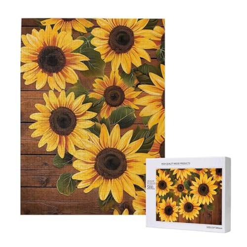 Pflanzen Thema Sonnenblume gedruckt Puzzle mit Aufbewahrungsbox, Holzpuzzle für Erwachsene und Kinder, 500 Teile Familienspaß, dekoratives Spiel Pflanzen Thema Sonnenblume gedruckt Puzzle mit Aufbewahrungsbox, Holzpuzzle für Erwachsene und Kinder, 500 Teile Familienspaß, dekoratives Spiel von WPUTY