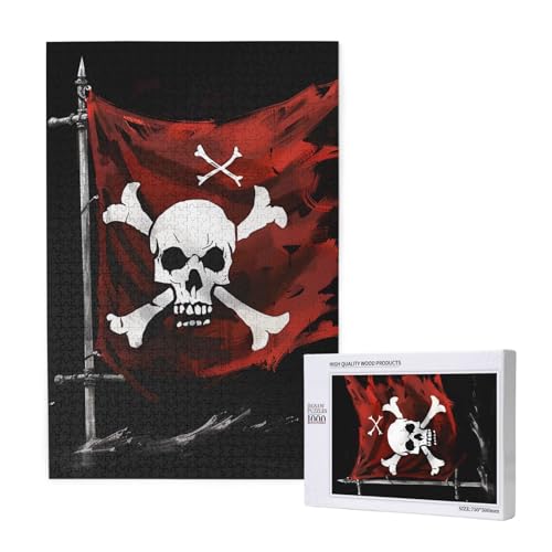 Piratenflagge gedrucktes Puzzle mit Aufbewahrungsbox, Holzpuzzle für Erwachsene und Kinder, 1000 Teile Familienspaß, dekoratives Spiel Piratenflagge gedrucktes Puzzle mit Aufbewahrungsbox, Holzpuzzle für Erwachsene und Kinder, 1000 Teile Familienspaß, dekoratives Spiel von WPUTY