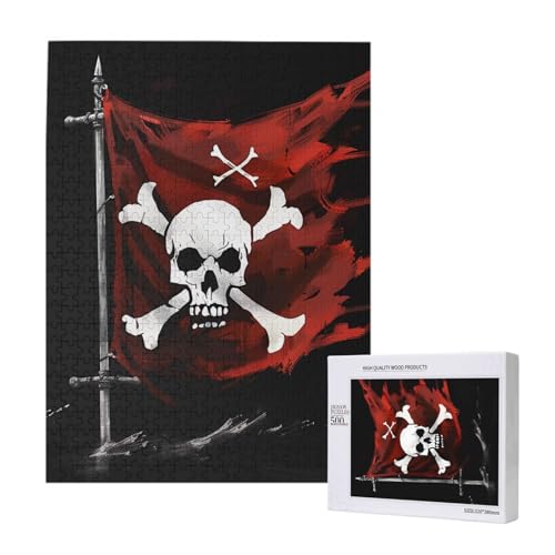 Piratenflagge gedrucktes Puzzle mit Aufbewahrungsbox, Holzpuzzle für Erwachsene und Kinder, 500 Teile Familienspaß, dekoratives Spiel Piratenflagge gedrucktes Puzzle mit Aufbewahrungsbox, Holzpuzzle für Erwachsene und Kinder, 500 Teile Familienspaß, dekoratives Spiel von WPUTY