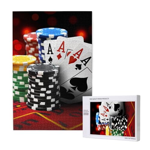 Pokerturnier gedruckt Puzzle mit Aufbewahrungsbox, Holzpuzzle für Erwachsene und Kinder, 1000 Teile Familienspaß, dekoratives Spiel Pokerturnier gedruckt Puzzle mit Aufbewahrungsbox, Holzpuzzle für Erwachsene und Kinder, 1000 Teile Familienspaß, dekoratives Spiel von WPUTY