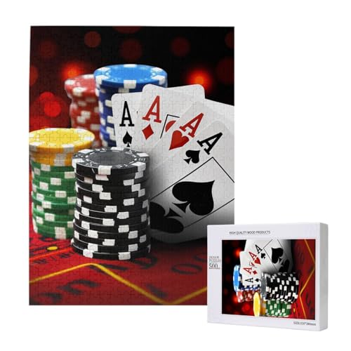 Pokerturnier gedruckt Puzzle mit Aufbewahrungsbox, Holzpuzzle für Erwachsene und Kinder, 500 Teile Familienspaß, dekoratives Spiel Pokerturnier gedruckt Puzzle mit Aufbewahrungsbox, Holzpuzzle für Erwachsene und Kinder, 500 Teile Familienspaß, dekoratives Spiel von WPUTY