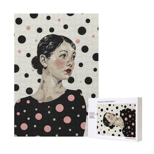 Polka Dot Printed Jigsaw Puzzle with Storage Box, Wooden Puzzle for Adults and Kids, 300 Pieces Family Fun Decorative Game Polka Dot Printed Jigsaw Puzzle with Storage Box, Wooden Puzzle for Adults and Kids, 300 Pieces Family Fun Decorative Game von WPUTY