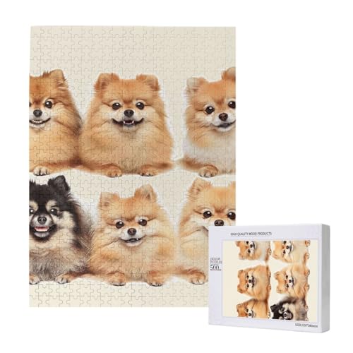 Pomeranians Pattern Printed Jigsaw Puzzle with Storage Box, Wooden Puzzle for Adults and Kids, 500 Pieces Family Fun Decorative Game Pomeranians Pattern Printed Jigsaw Puzzle with Storage Box, Wooden Puzzle for Adults and Kids, 500 Pieces Family Fun Decorative Game von WPUTY