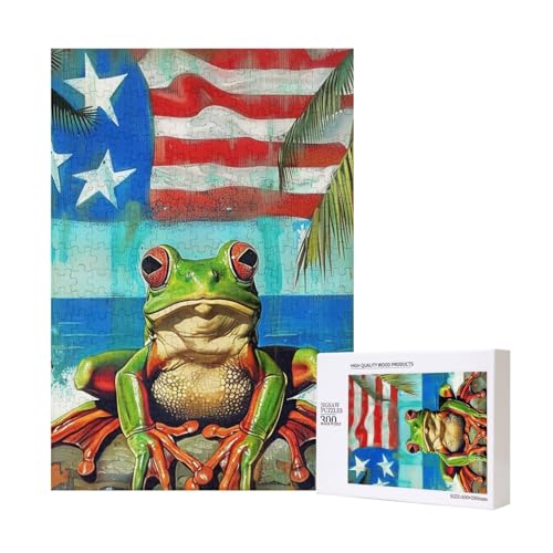 Puerto Rico Flagge Frosch Palmen Gedruckt Puzzle mit Aufbewahrungsbox Holzpuzzle für Erwachsene und Kinder 300 Stück Familie Spaß Dekoratives Spiel Puerto Rico Flagge Frosch Palmen Gedruckt Puzzle mit Aufbewahrungsbox Holzpuzzle für Erwachsene und Kinder 300 Stück Familie Spaß Dekoratives Spiel von WPUTY