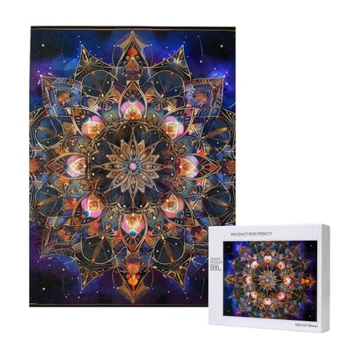 Rechteckiges Mandala-Kunst-Puzzle mit Aufbewahrungsbox, Holzpuzzle für Erwachsene und Kinder, 500 Teile, Familienspaß, dekoratives Spiel Rechteckiges Mandala-Kunst-Puzzle mit Aufbewahrungsbox, Holzpuzzle für Erwachsene und Kinder, 500 Teile, Familienspaß, dekoratives Spiel von WPUTY