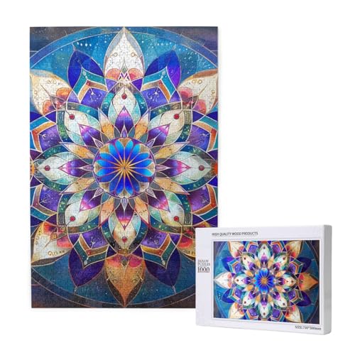 Rechteckiges Mandala gedrucktes Puzzle mit Aufbewahrungsbox, Holzpuzzle für Erwachsene und Kinder, 1000 Teile Familienspaß, dekoratives Spiel Rechteckiges Mandala gedrucktes Puzzle mit Aufbewahrungsbox, Holzpuzzle für Erwachsene und Kinder, 1000 Teile Familienspaß, dekoratives Spiel von WPUTY