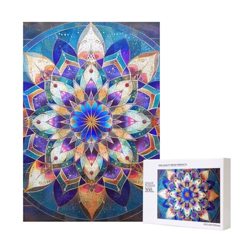 Rechteckiges Mandala gedrucktes Puzzle mit Aufbewahrungsbox, Holzpuzzle für Erwachsene und Kinder, 300 Teile Familienspaß, dekoratives Spiel Rechteckiges Mandala gedrucktes Puzzle mit Aufbewahrungsbox, Holzpuzzle für Erwachsene und Kinder, 300 Teile Familienspaß, dekoratives Spiel von WPUTY