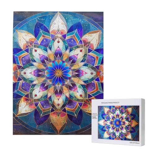 Rechteckiges Mandala gedrucktes Puzzle mit Aufbewahrungsbox, Holzpuzzle für Erwachsene und Kinder, 500 Teile Familienspaß, dekoratives Spiel Rechteckiges Mandala gedrucktes Puzzle mit Aufbewahrungsbox, Holzpuzzle für Erwachsene und Kinder, 500 Teile Familienspaß, dekoratives Spiel von WPUTY