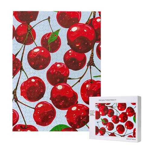 Red Cherries Printed Jigsaw Puzzle with Storage Box, Wooden Puzzle for Adults and Kids, 500 Pieces Family Fun Decorative Game Red Cherries Printed Jigsaw Puzzle with Storage Box, Wooden Puzzle for Adults and Kids, 500 Pieces Family Fun Decorative Game von WPUTY