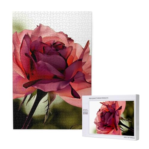 Rose Flower Printed Jigsaw Puzzle with Storage Box, Wooden Puzzle for Adults and Kids, 1000 Pieces Family Fun Decorative Game Rose Flower Printed Jigsaw Puzzle with Storage Box, Wooden Puzzle for Adults and Kids, 1000 Pieces Family Fun Decorative Game von WPUTY