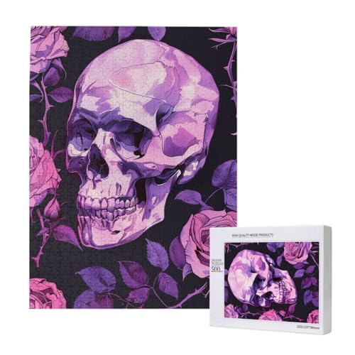 Rose und Schädel gedruckt Puzzle mit Aufbewahrungsbox, Holzpuzzle für Erwachsene und Kinder, 500 Teile Familienspaß, dekoratives Spiel Rose und Schädel gedruckt Puzzle mit Aufbewahrungsbox, Holzpuzzle für Erwachsene und Kinder, 500 Teile Familienspaß, dekoratives Spiel von WPUTY