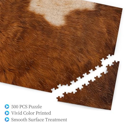 Rotbraunes Rindsleder bedrucktes Puzzle mit Aufbewahrungsbox, Holzpuzzle für Erwachsene und Kinder, 500 Teile Familienspaß, dekoratives Spiel Rotbraunes Rindsleder bedrucktes Puzzle mit Aufbewahrungsbox, Holzpuzzle für Erwachsene und Kinder, 500 Teile Familienspaß, dekoratives Spiel von WPUTY