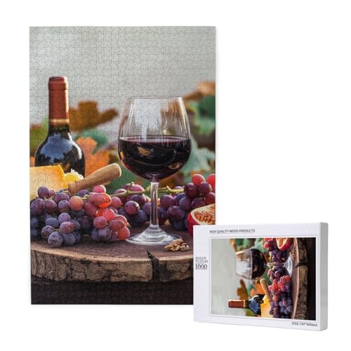 Rotweingalssen & Trauben mit Holz bedrucktes Puzzle mit Aufbewahrungsbox, Holzpuzzle für Erwachsene und Kinder, 1000 Teile Familienspaß, dekoratives Spiel Rotweingalssen & Trauben mit Holz bedrucktes Puzzle mit Aufbewahrungsbox, Holzpuzzle für Erwachsene und Kinder, 1000 Teile Familienspaß, dekoratives Spiel von WPUTY