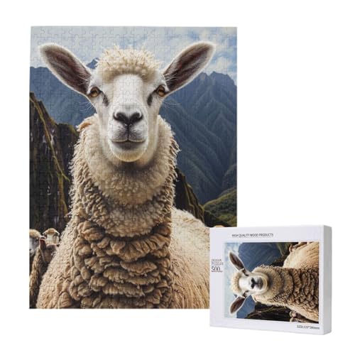 Schaf gedruckt Puzzle mit Aufbewahrungsbox, Holzpuzzle für Erwachsene und Kinder, 500 Teile Familienspaß, dekoratives Spiel Schaf gedruckt Puzzle mit Aufbewahrungsbox, Holzpuzzle für Erwachsene und Kinder, 500 Teile Familienspaß, dekoratives Spiel von WPUTY