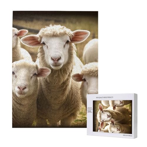 Schafe und Lämmer Gedruckt Puzzle mit Aufbewahrungsbox, Holzpuzzle für Erwachsene und Kinder, 500 Teile Familienspaß, dekoratives Spiel Schafe und Lämmer Gedruckt Puzzle mit Aufbewahrungsbox, Holzpuzzle für Erwachsene und Kinder, 500 Teile Familienspaß, dekoratives Spiel von WPUTY