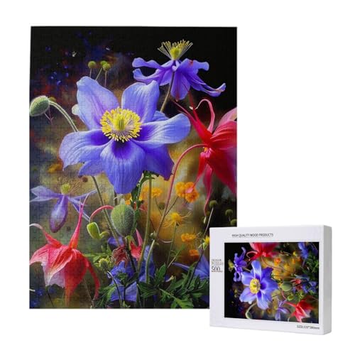 Schöne Blumen Kunst gedruckt Puzzle mit Aufbewahrungsbox, Holzpuzzle für Erwachsene und Kinder, 500 Teile Familienspaß, dekoratives Spiel Schöne Blumen Kunst gedruckt Puzzle mit Aufbewahrungsbox, Holzpuzzle für Erwachsene und Kinder, 500 Teile Familienspaß, dekoratives Spiel von WPUTY