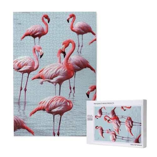 Schöne lustige Flamingos gedrucktes Puzzle mit Aufbewahrungsbox, Holzpuzzle für Erwachsene und Kinder, 1000 Teile Familienspaß, dekoratives Spiel Schöne lustige Flamingos gedrucktes Puzzle mit Aufbewahrungsbox, Holzpuzzle für Erwachsene und Kinder, 1000 Teile Familienspaß, dekoratives Spiel von WPUTY