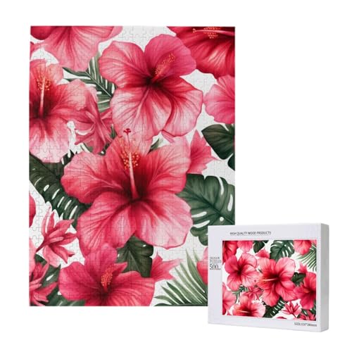 Schönes Hibiskusblüten-Puzzle mit Aufbewahrungsbox, Holzpuzzle für Erwachsene und Kinder, 500 Teile Familienspaß, dekoratives Spiel Schönes Hibiskusblüten-Puzzle mit Aufbewahrungsbox, Holzpuzzle für Erwachsene und Kinder, 500 Teile Familienspaß, dekoratives Spiel von WPUTY