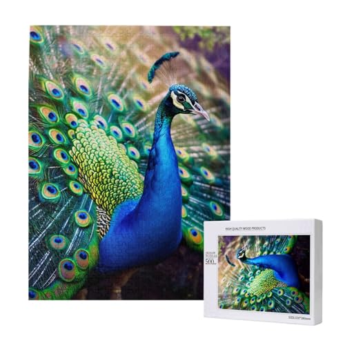 Schönes Pfau gedrucktes Puzzle mit Aufbewahrungsbox, Holzpuzzle für Erwachsene und Kinder, 500 Teile Familienspaß, dekoratives Spiel Schönes Pfau gedrucktes Puzzle mit Aufbewahrungsbox, Holzpuzzle für Erwachsene und Kinder, 500 Teile Familienspaß, dekoratives Spiel von WPUTY