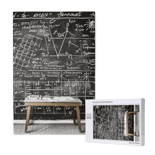 School Mathe Printed Jigsaw Puzzle with Storage Box, Wooden Puzzle for Adults and Kids, 1000 Pieces Family Fun Decorative Game School Mathe Printed Jigsaw Puzzle with Storage Box, Wooden Puzzle for Adults and Kids, 1000 Pieces Family Fun Decorative Game von WPUTY