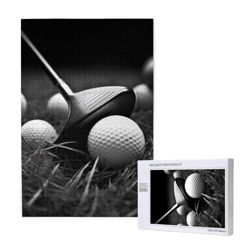 Schwarz-Weiß-Golf-gedrucktes Puzzle mit Aufbewahrungsbox, Holzpuzzle für Erwachsene und Kinder, 1000 Teile Familienspaß, dekoratives Spiel Schwarz-Weiß-Golf-gedrucktes Puzzle mit Aufbewahrungsbox, Holzpuzzle für Erwachsene und Kinder, 1000 Teile Familienspaß, dekoratives Spiel von WPUTY