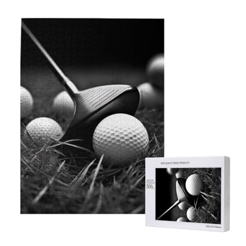 Schwarz-Weiß-Golf-gedrucktes Puzzle mit Aufbewahrungsbox, Holzpuzzle für Erwachsene und Kinder, 500 Teile Familienspaß, dekoratives Spiel Schwarz-Weiß-Golf-gedrucktes Puzzle mit Aufbewahrungsbox, Holzpuzzle für Erwachsene und Kinder, 500 Teile Familienspaß, dekoratives Spiel von WPUTY