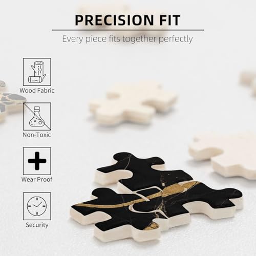 Schwarz-goldenes Marmor-Puzzle mit Aufbewahrungsbox, Holzpuzzle für Erwachsene und Kinder, 300 Teile Familienspaß, dekoratives Spiel Schwarz-goldenes Marmor-Puzzle mit Aufbewahrungsbox, Holzpuzzle für Erwachsene und Kinder, 300 Teile Familienspaß, dekoratives Spiel von WPUTY