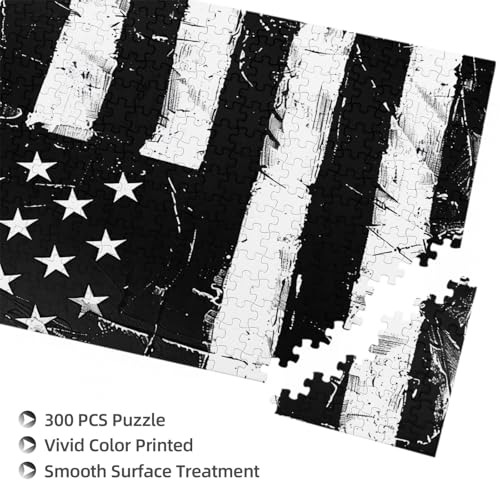 Schwarz-weißes Puzzle mit amerikanischer Flagge, gedrucktes Puzzle mit Aufbewahrungsbox, Holzpuzzle für Erwachsene und Kinder, 300 Teile Familienspaß, dekoratives Spiel Schwarz-weißes Puzzle mit amerikanischer Flagge, gedrucktes Puzzle mit Aufbewahrungsbox, Holzpuzzle für Erwachsene und Kinder, 300 Teile Familienspaß, dekoratives Spiel von WPUTY