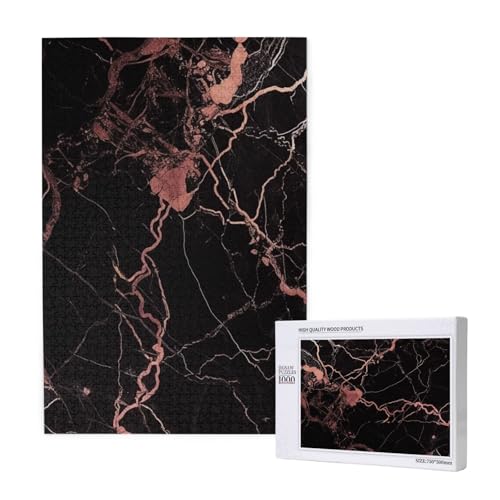 Schwarzes, rotgoldenes Marmor-Puzzle mit Aufbewahrungsbox, Holzpuzzle für Erwachsene und Kinder, 1000 Teile Familienspaß, dekoratives Spiel Schwarzes, rotgoldenes Marmor-Puzzle mit Aufbewahrungsbox, Holzpuzzle für Erwachsene und Kinder, 1000 Teile Familienspaß, dekoratives Spiel von WPUTY