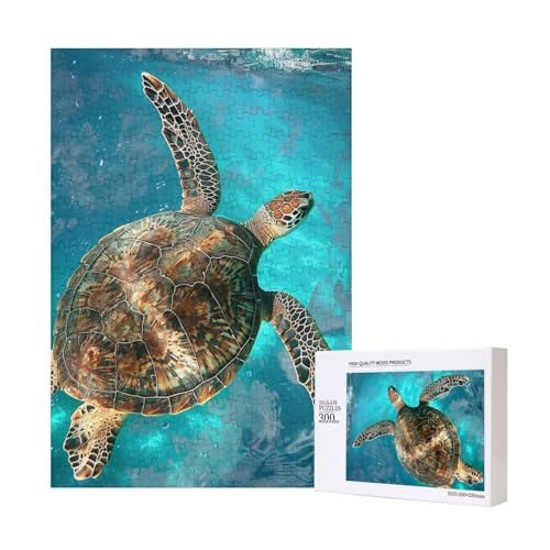 Schwimmende Schildkröte Meer Gedruckt Puzzle mit Aufbewahrungsbox Holzpuzzle für Erwachsene und Kinder 300 Teile Familie Spaß Dekoratives Spiel Schwimmende Schildkröte Meer Gedruckt Puzzle mit Aufbewahrungsbox Holzpuzzle für Erwachsene und Kinder 300 Teile Familie Spaß Dekoratives Spiel von WPUTY