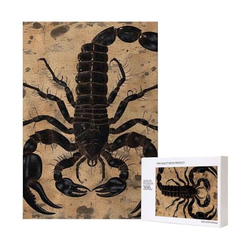 Skorpion gedruckt Puzzle mit Aufbewahrungsbox, Holzpuzzle für Erwachsene und Kinder, 300 Teile Familienspaß, dekoratives Spiel Skorpion gedruckt Puzzle mit Aufbewahrungsbox, Holzpuzzle für Erwachsene und Kinder, 300 Teile Familienspaß, dekoratives Spiel von WPUTY