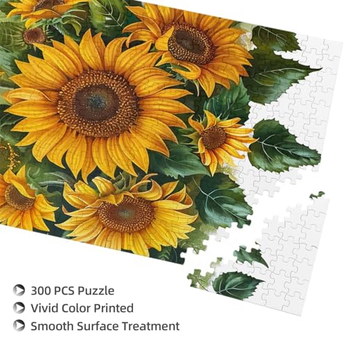 Sonnenblumen Kunst gedruckt Puzzle mit Aufbewahrungsbox, Holzpuzzle für Erwachsene und Kinder, 300 Teile Familienspaß, dekoratives Spiel Sonnenblumen Kunst gedruckt Puzzle mit Aufbewahrungsbox, Holzpuzzle für Erwachsene und Kinder, 300 Teile Familienspaß, dekoratives Spiel von WPUTY