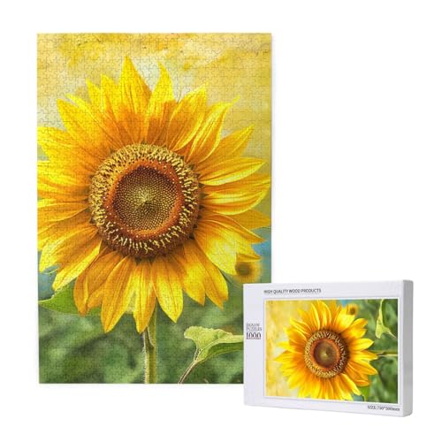Sonnenblumen-gedrucktes Puzzle mit Aufbewahrungsbox, Holzpuzzle für Erwachsene und Kinder, 1000 Teile Familienspaß, dekoratives Spiel Sonnenblumen-gedrucktes Puzzle mit Aufbewahrungsbox, Holzpuzzle für Erwachsene und Kinder, 1000 Teile Familienspaß, dekoratives Spiel von WPUTY