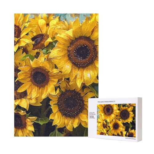 Sonnenblumen-gedrucktes Puzzle mit Aufbewahrungsbox, Holzpuzzle für Erwachsene und Kinder, 300 Teile Familienspaß, dekoratives Spiel Sonnenblumen-gedrucktes Puzzle mit Aufbewahrungsbox, Holzpuzzle für Erwachsene und Kinder, 300 Teile Familienspaß, dekoratives Spiel von WPUTY