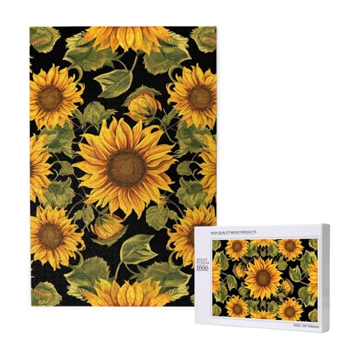 Sonnenblumenmuster gedrucktes Puzzle mit Aufbewahrungsbox, Holzpuzzle für Erwachsene und Kinder, 1000 Teile Familienspaß, dekoratives Spiel Sonnenblumenmuster gedrucktes Puzzle mit Aufbewahrungsbox, Holzpuzzle für Erwachsene und Kinder, 1000 Teile Familienspaß, dekoratives Spiel von WPUTY